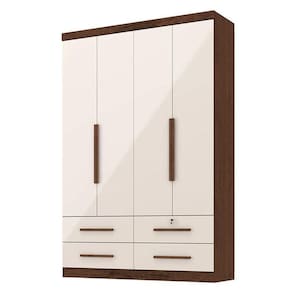 Guarda Roupa Solteiro Maximus Plus 4 Portas Jacarandá Off White – Zanzini