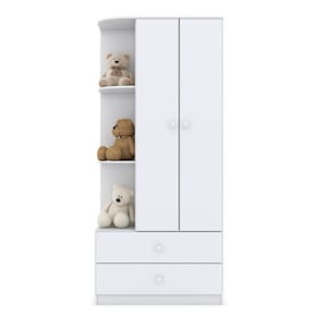 Guarda Roupa Infantil Amarelinha 2 Portas Branco Brilho – Henn