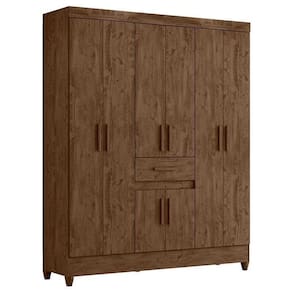 Guarda Roupa Casal Portugal 8 Portas Castanho Wood - Moval