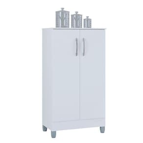 Armário Multiuso 2 Portas Pequeno Branco Brilho - Poquema