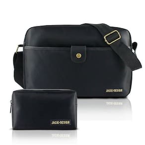 Conjunto Bolsa Transversal E Necessaire For Men 2 Peças Jacki Design Preto