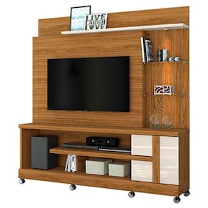 Estante Home Theater Alan Com Rodízios Off White – Madetec