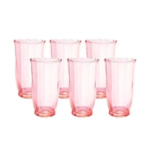 Conjunto 6 Copos Long Drink Peach 350 Ml Rosa Hauskraft