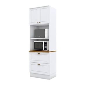 Torre Quente 2 Fornos Americana Branco Com Tampo Nature – Henn