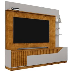 Estante Painel Para 75 Pol 210cm Shay Naturalle/off B02 - Mpozenato