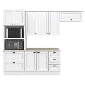 Cozinha Modulada Americana 4 Peças Branco Com Tampo Calcare – Henn