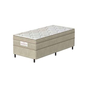 Conjunto Box Solteiro Mola Ensacada Prodormir New Bege