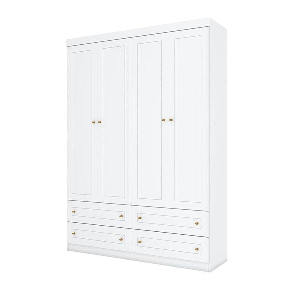 Guarda Roupa Infantil Mississipi 4 Portas Branco – Henn