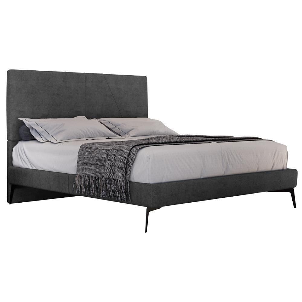 Cama Casal Queen Com Cabeceira 165cm Pés Metálicos Elisa S05 Veludo Preto - Mpozenato