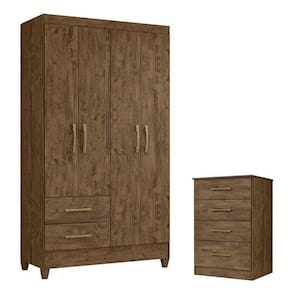 Guarda Roupa Solteiro Chile E Cômoda Ms913 Castanho Wood – Moval