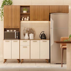 Cozinha Compacta Amélia Freijó Uv/ripado/off Acetinado Z44 - Mpozenato