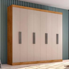 Guarda Roupa Casal Ambiente 1684 Freijó Baunilha - Araplac