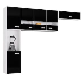 Cozinha Suspensa Julia 3 Peças Preto – Poquema