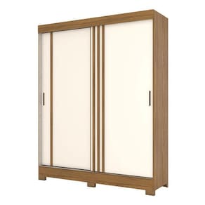 Guarda Roupa Solteiro B353 Nature Off White Cinza – Briz Móveis