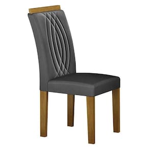 Cadeira Para Mesa De Jantar Doha Mdf Freijó Joli Chumbo - Leifer Móveis