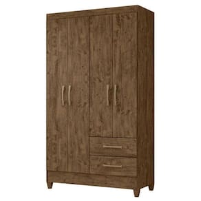 Guarda Roupa Solteiro Chile 4 Portas Castanho Wood - Moval