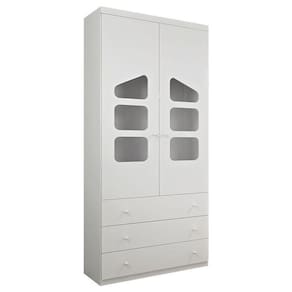 Guarda Roupa Infantil Eloisa 2 Portas Branco Brilho - Phoenix Baby