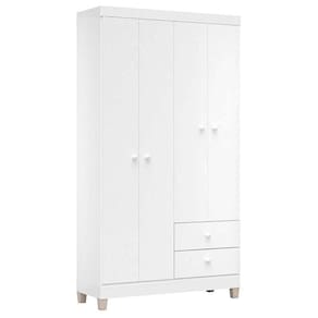 Guarda Roupa Infantil Baby Kids 4 Portas Branco – Incorplac