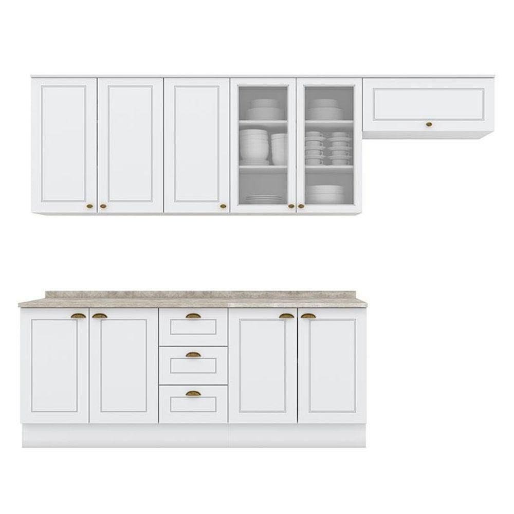Cozinha Modulada Nova York 6 Peças Branco Com Tampo Calcare – Henn