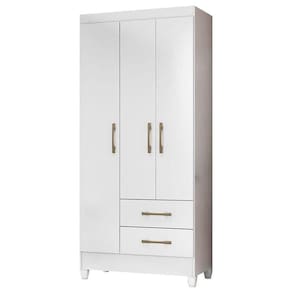 Guarda Roupa Infantil Lima 3 Portas Branco - Moval