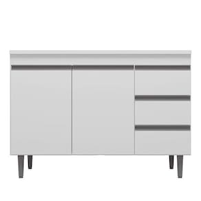 Balcão De Cozinha Andréia Com Tampo 100 Cm Branco – Ajl