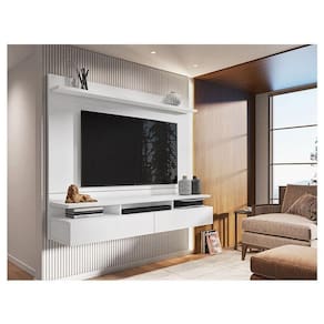 Painel Para Home Suspenso Ambiente Noruega Branco - Móveis Leão