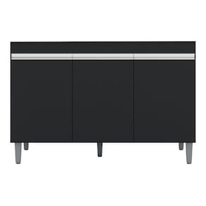 Balcão De Pia Manu 120 Cm Preto Fosco - Ajl
