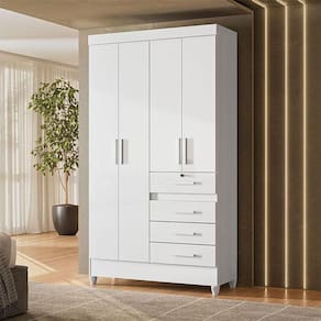 Guarda Roupa Infantil Ambiente Sobral 4 Portas Branco - Moval