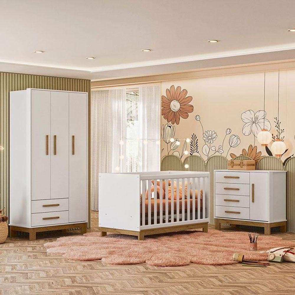 Quarto De Bebê Slim Ambiente Branco Acetinado – Qmovi