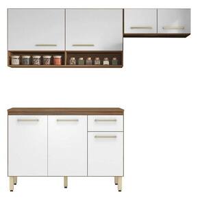 Cozinha Compacta Dama Aéreos E Balcão Amêndola Branco - Demóbile