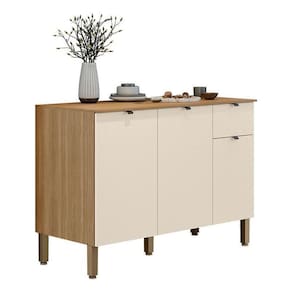 Balcão De Cozinha Plus 3 Portas 1 Gaveta 120 Cm Freijó Soft - Kits Paraná