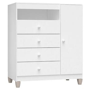 Cômoda Infantil Baby Kids Com Porta Branco Brilho - Incorplac