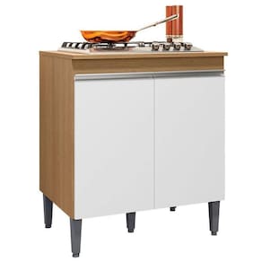 Balcão Para Cooktop Andréia Amêndoa Branco - Ajl