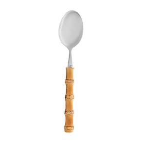 Jogo De Colheres De Mesa Em Inox E Cabo Em Bambu Tulum Com 4 Peças Wolff