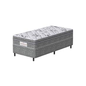 Conjunto Box Solteiro Mola Ensacada Prodormir New Cinza