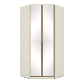 Armário De Canto Closet 2 Portas Com Espelhos Predileto Areia Jequitibá - Henn