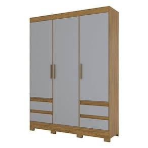 Guarda Roupa Casal B55 Nature Cinza – Briz Móveis