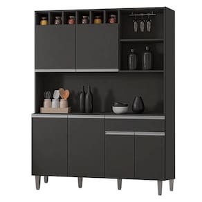 Armário Para Cozinha Kit Alice Cinza Fosco - Ajl