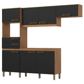 Kit Cozinha Compacta B107 Nature Preto – Briz