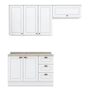 Cozinha Modulada Americana 3 Peças Branco Com Tampo Calcare – Henn