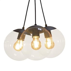 Lustre Pendente Blumenau Globb 3xe27 Bivolt âmbar