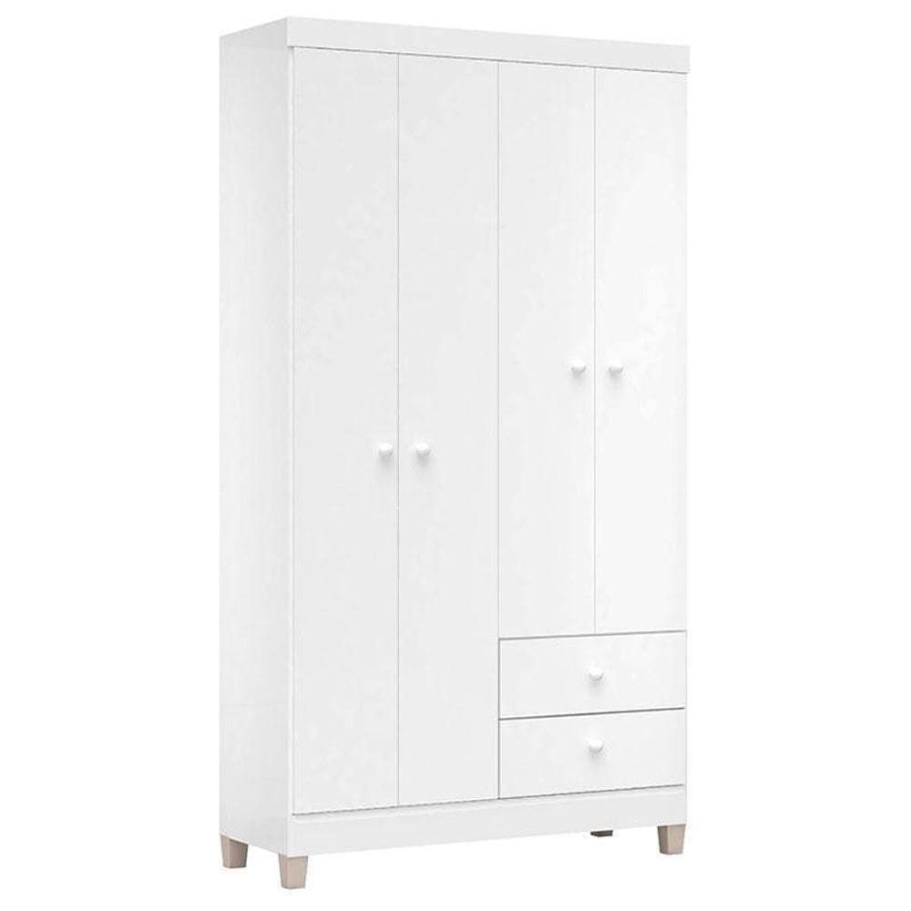 Guarda Roupa Infantil Baby Kids 4 Portas Branco – Incorplac