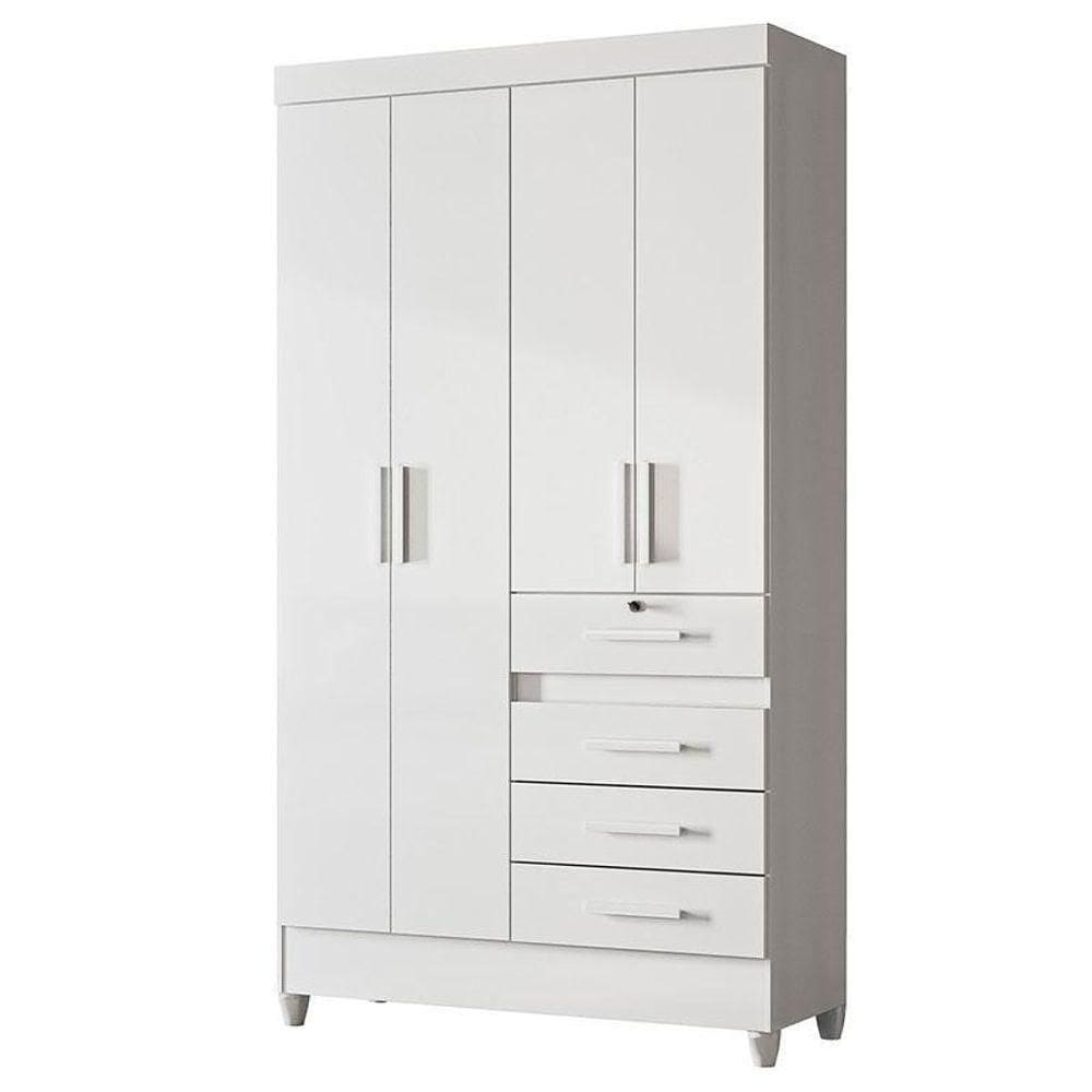 Guarda Roupa Infantil Sobral 4 Portas Branco - Moval