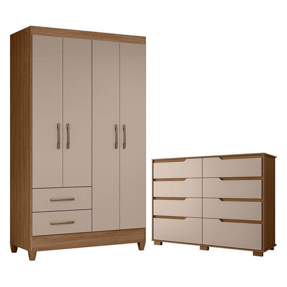 Guarda Roupa Solteiro Chile E Cômoda Georgia Carvalho Fendi – Moval