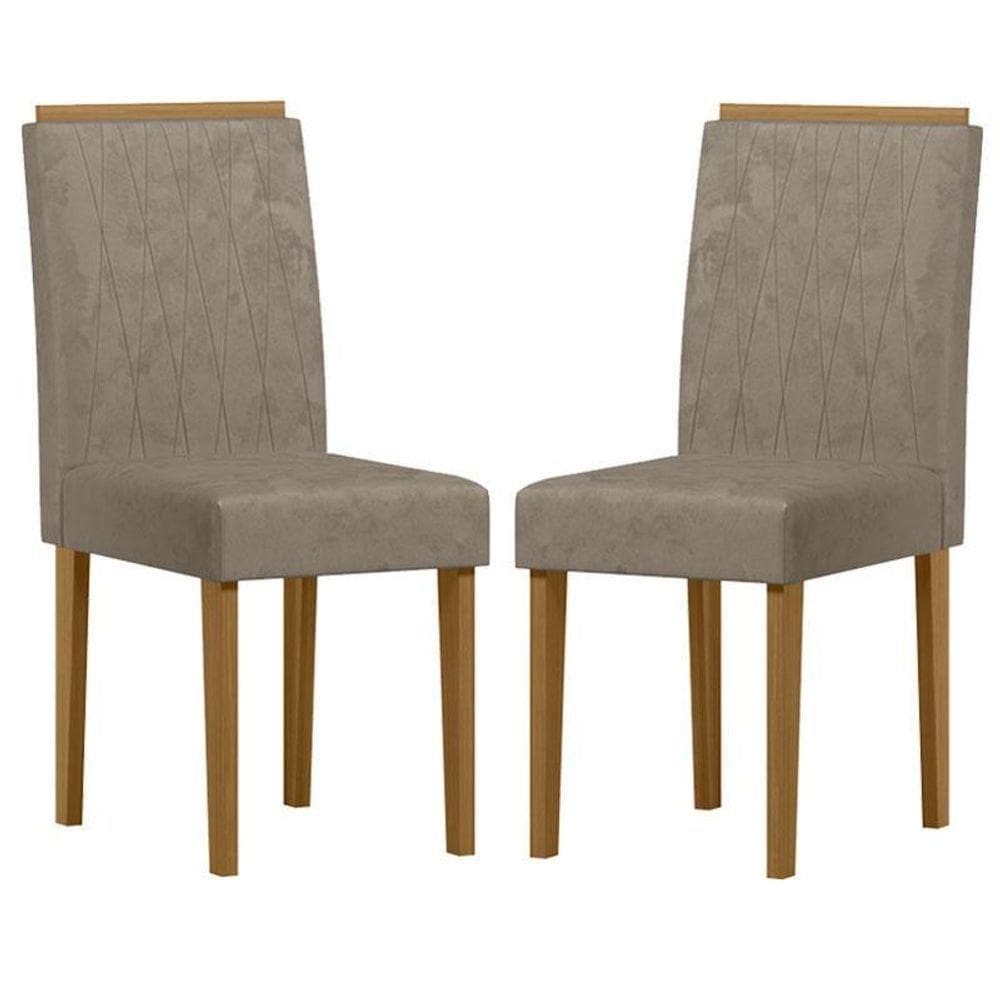 Cadeira Para Mesa De Jantar Ana Kit 2 Peças Ype Camurça Marrom – New Ceval