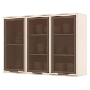 Armário Aéreo 3 Portas De Vidro 120 Cm évelin Off White – Henn