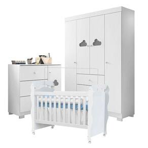 Quarto De Bebê Ane Com Berço Americano New Nanda Branco Brilho – Phoenix Baby