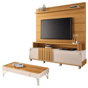 Estante Home Theater Bold E Mesa De Centro Cadenza Cinamomo Off White – Hb Móveis