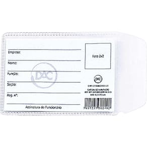 Porta Documento para RG com Aba 7x10,5cm. 100unid - Dac