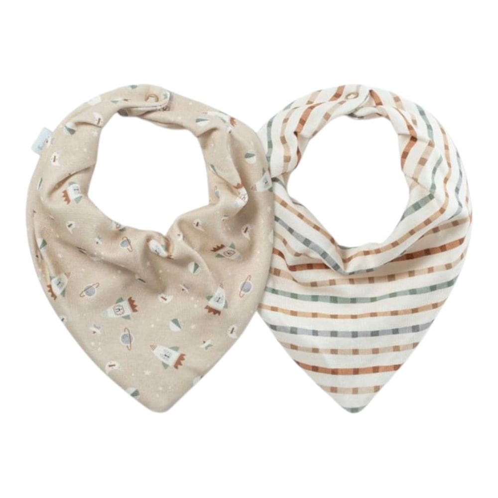 Kit Com 2 Babadores Bebê Bandana Be Brave Marrom Café - Hug
